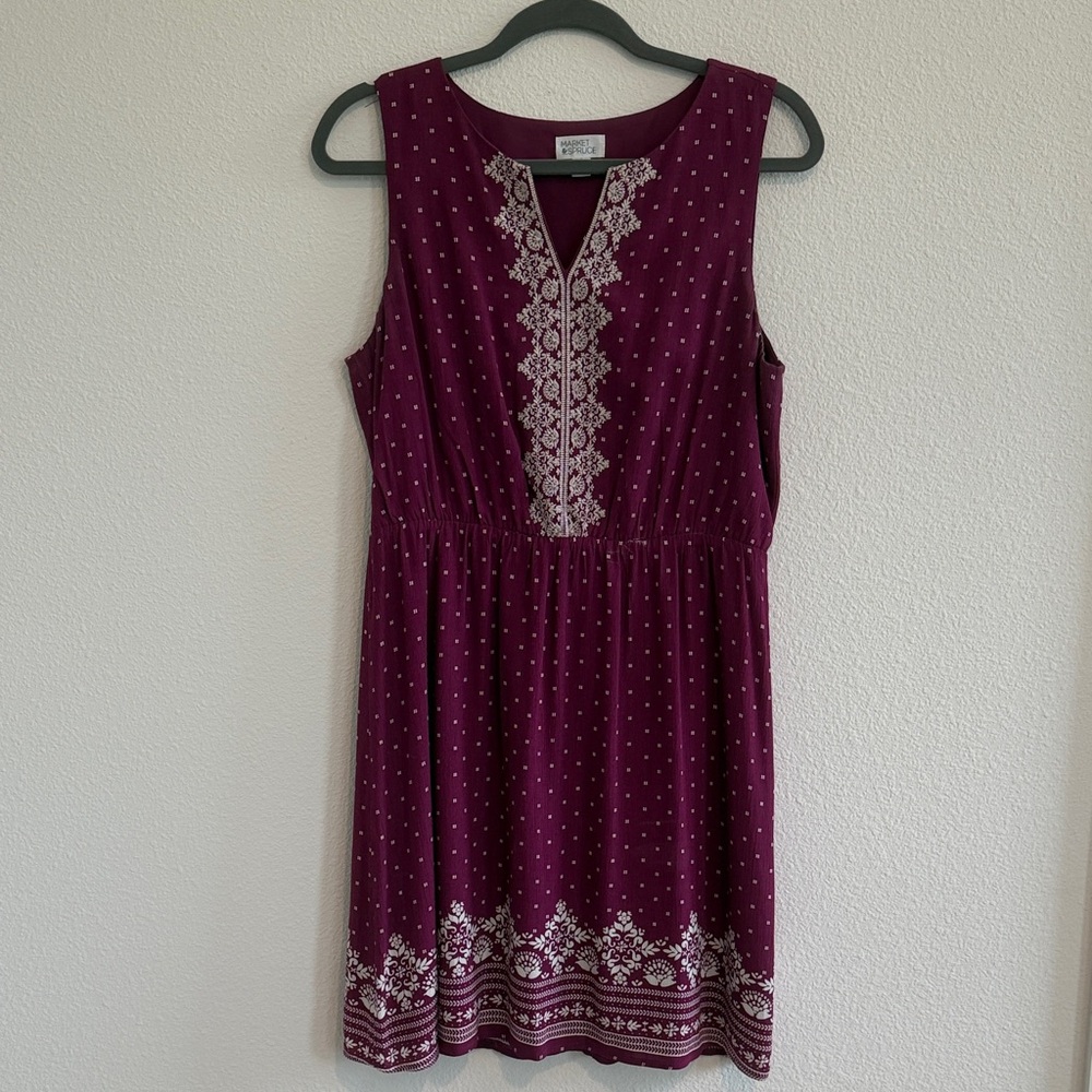 Market & Spruce Purple and White Mini Dress